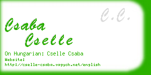 csaba cselle business card